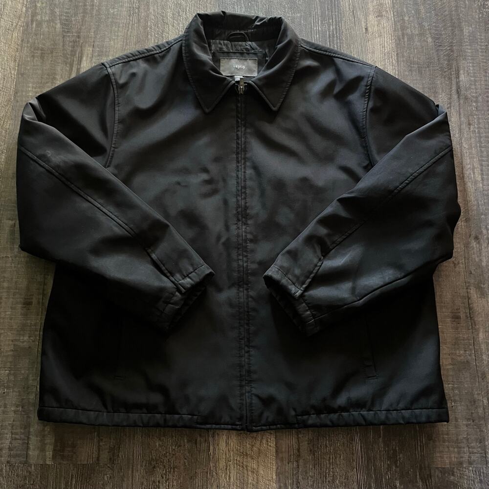 Apt. 9 Black Jacket Men’s XL Quilted Lined Full Zip Lightweight Pockets